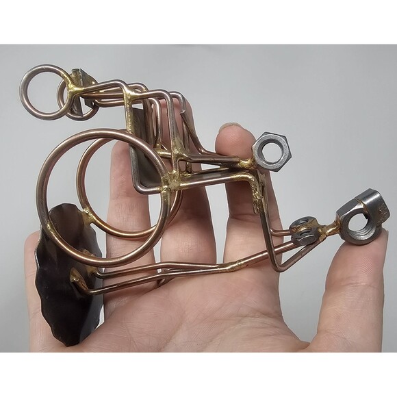 Caregiver Nurse Wheelchair Handmade Rock Creek Metal Art Figurine Desk Accessory - Picture 6 of 10